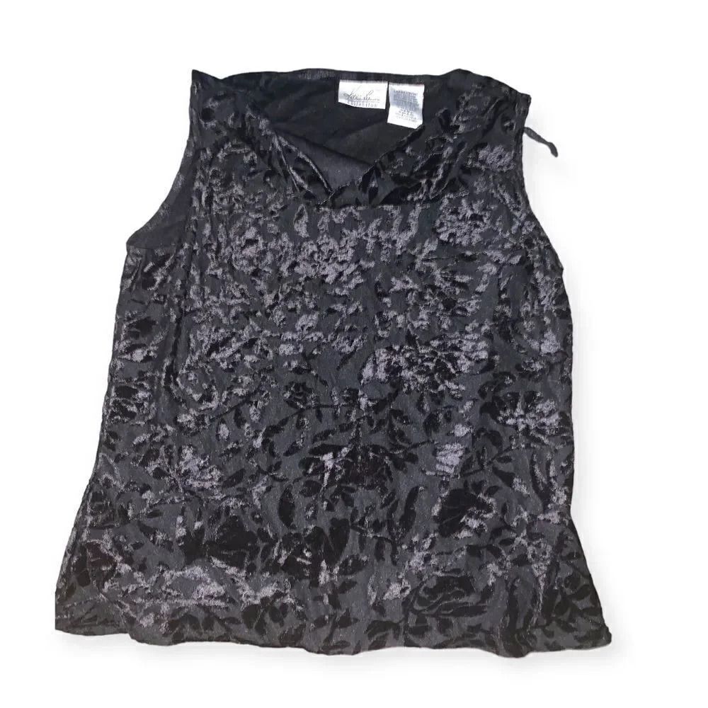 Y2k cowl neck flocked blouse